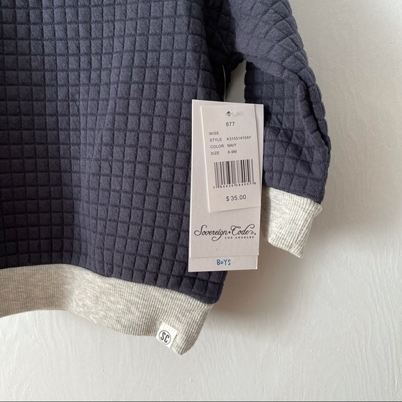Quilted navy sweatshirt - Picture 5 of 6